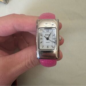 Women's Pink Leather Strap Watch